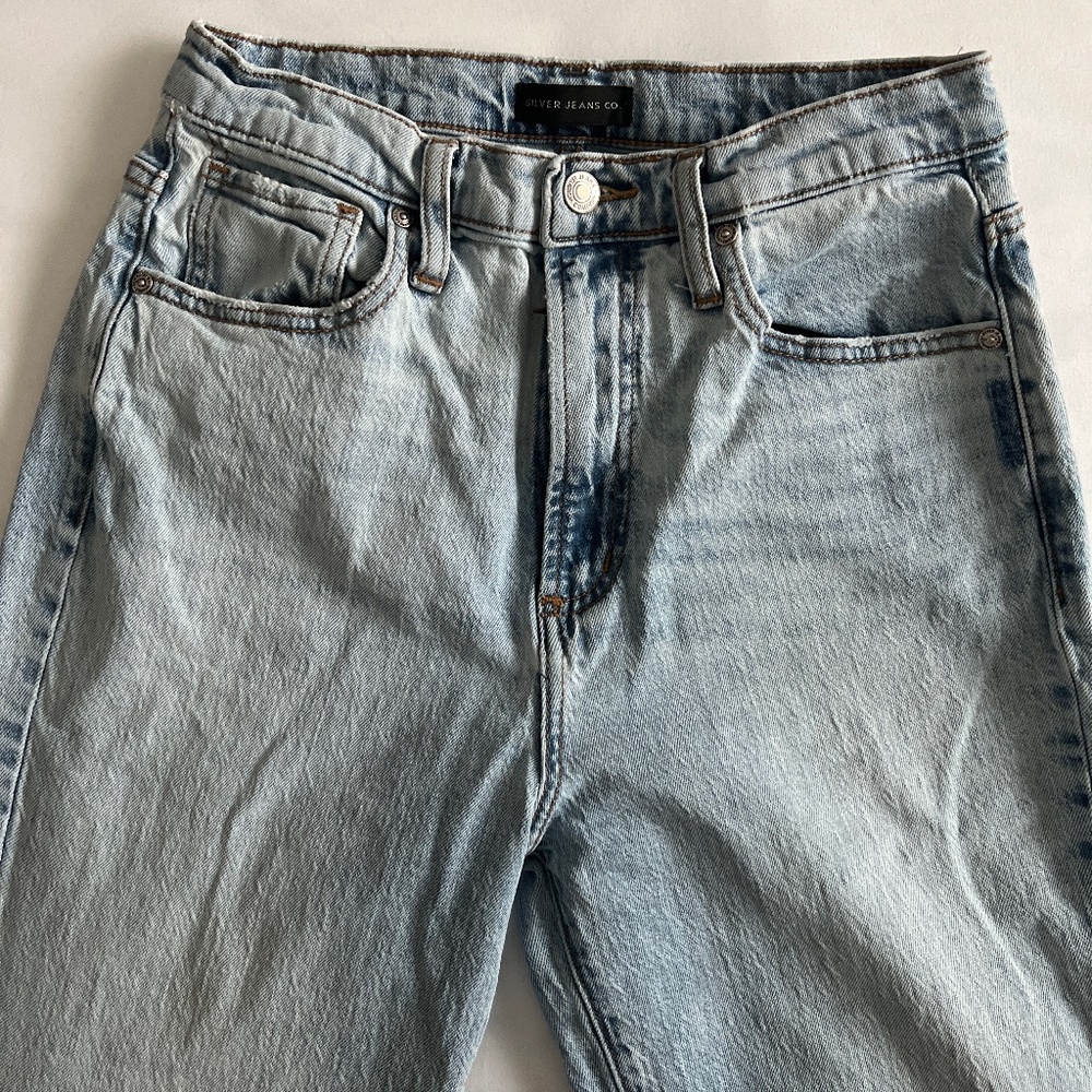 Silver denim jeans